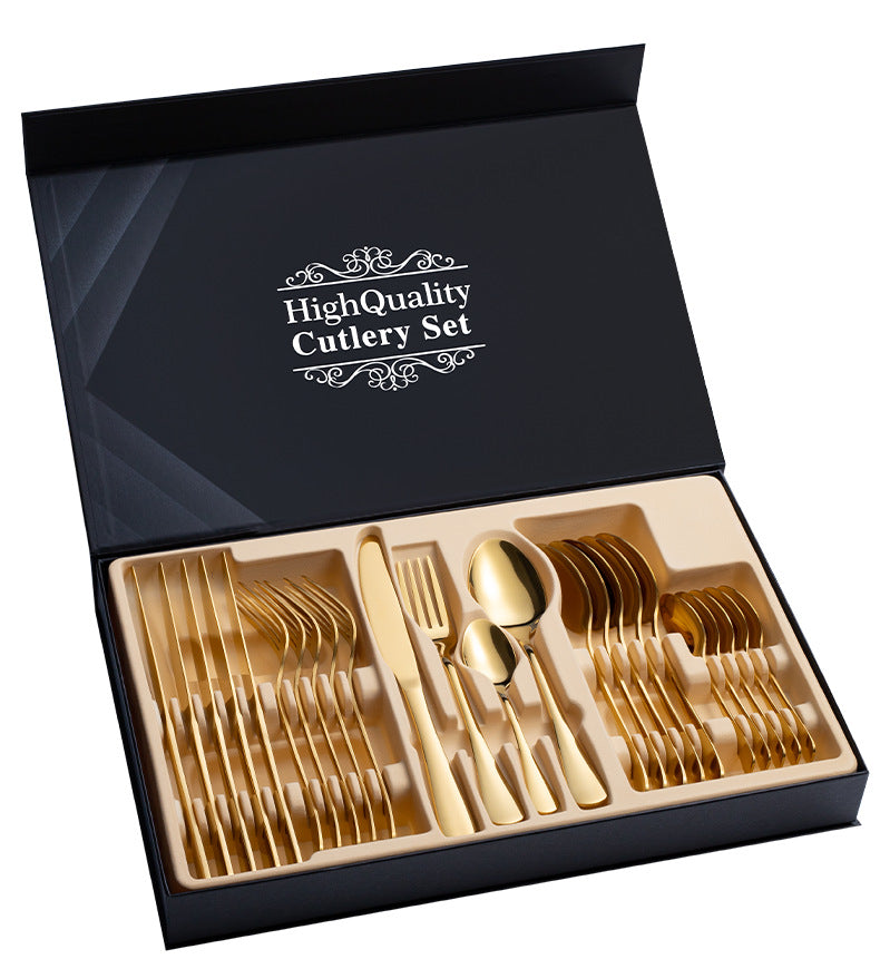 24-Piece Stainless Steel Cutlery Set: Elegant Upgrade