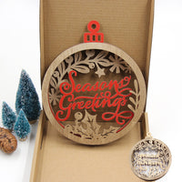 Engraved Wood Christmas Pendant