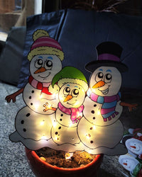 LED Christmas Snowman Scene Decoration