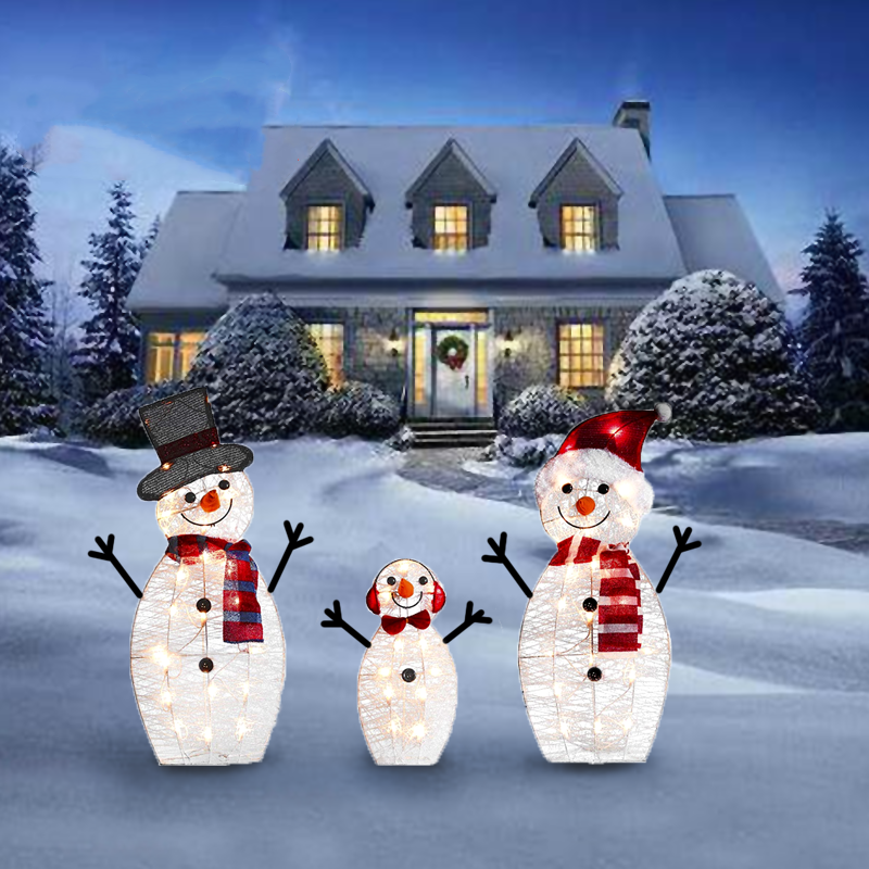 LED Christmas Snowman Scene Decoration