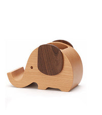 Elephant Wood Desk Organizer