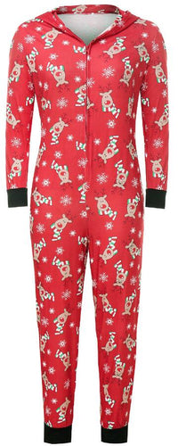 Holiday Reindeer Hoodie Cotton Pajamas