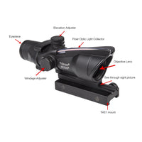 QuadLens 4x32: Battery-Free Fiber Optic ACOG & CR2032 Red Dot