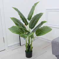 120cm Large Artificial Banana Tree: Green Plastic, Indoor, Tropical Theme, Home/Hotel/Office Decor.