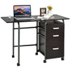 Compact Foldable Laptop Desk with Drawers