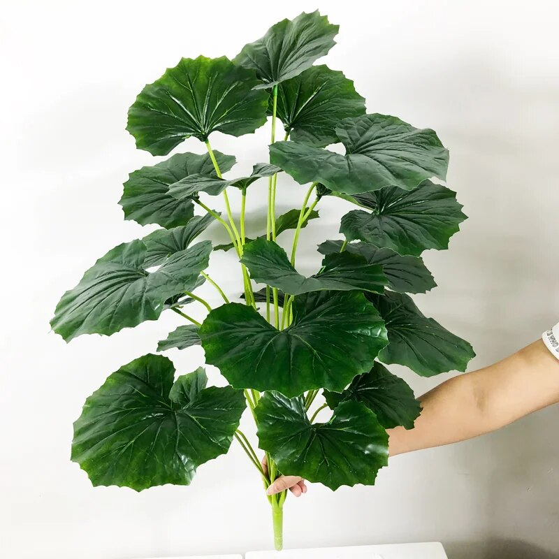 24-Head Artificial Monstera Tree: Real Touch, Tropical Palm Foliage, Home/Office Decor