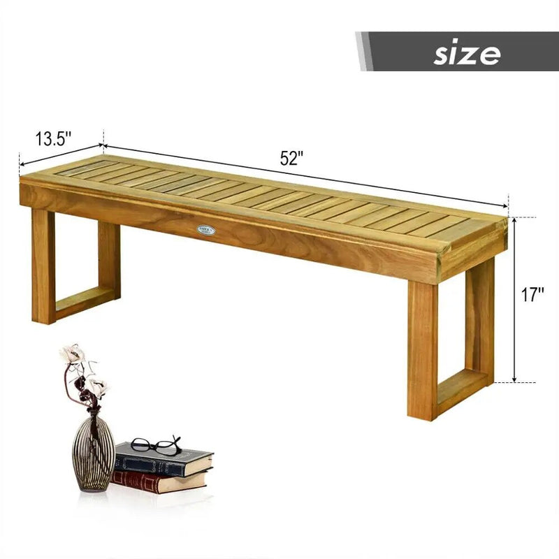 Acacia Wood Outdoor Dining Bench Set