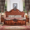 Luxury Oak Carved Double Bed - European Style