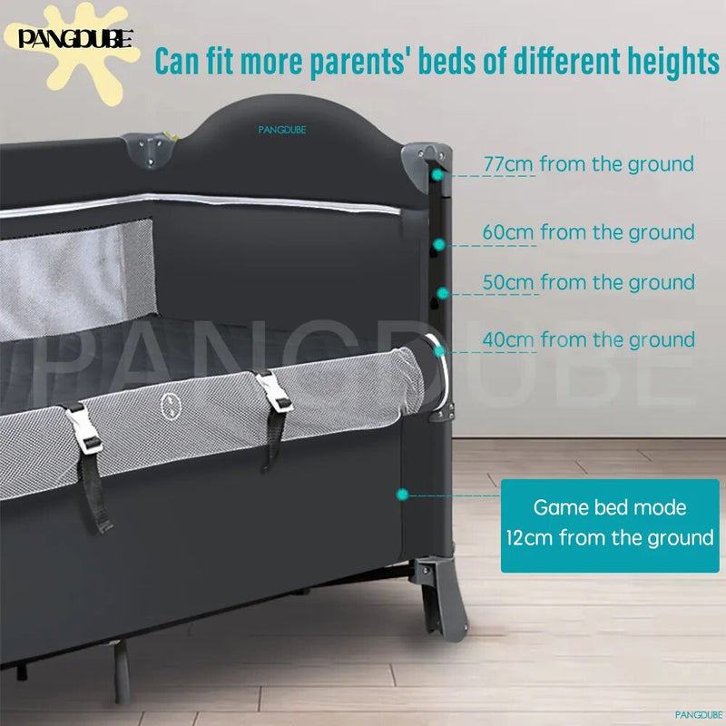 6-in-1 Foldable Baby Crib: Ultimate Multifunctional Bed