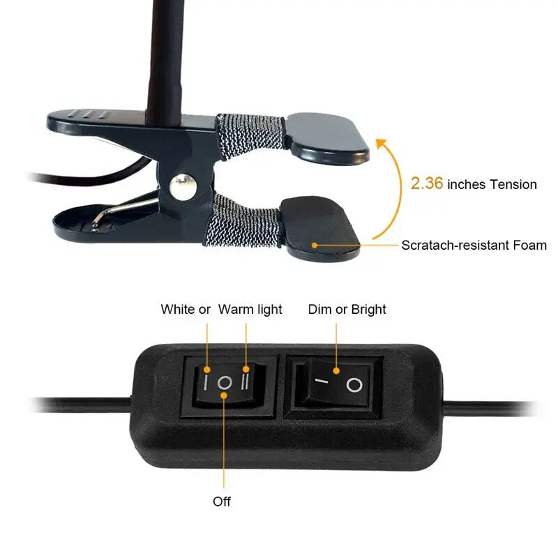 Clip-On LED Desk Lamp