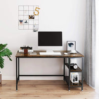 Modern Wood Office Desk with Storage Rack