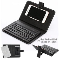 Wireless Leather Keyboard Case for Mobile Devices