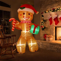 Festive 8ft LED Gingerbread Man Inflatable