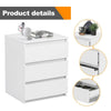 White 3-Drawer Modern Bedside Cabinet