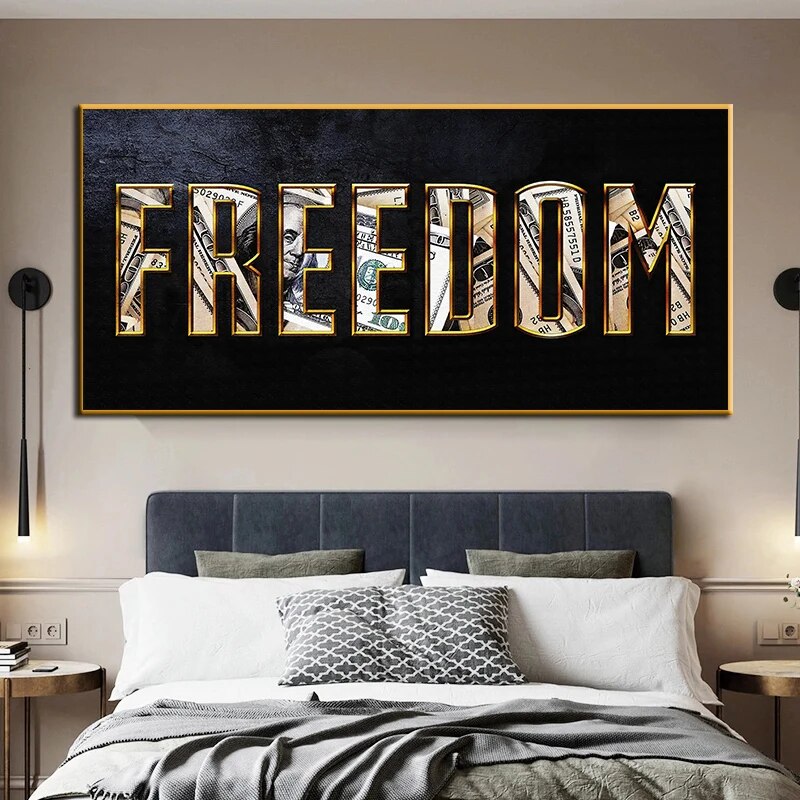 Inspirational Money Freedom Canvas Art