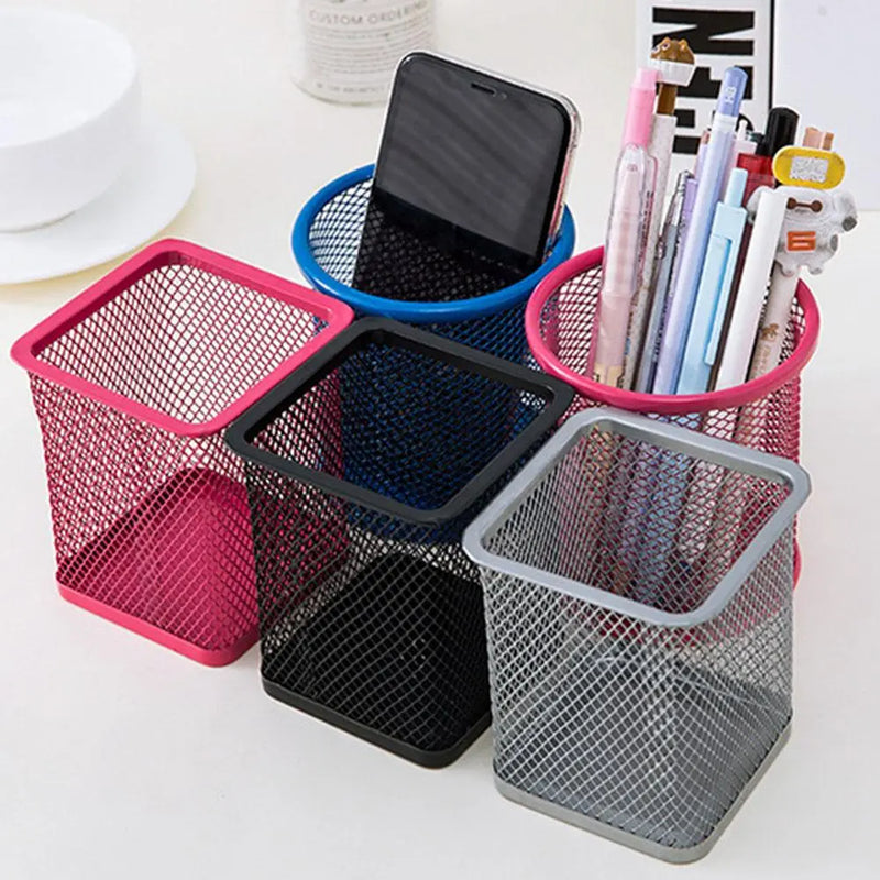 Mesh Metal Desk Pen Holder