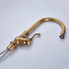 Antique Brass Swivel Spout Kitchen Faucet