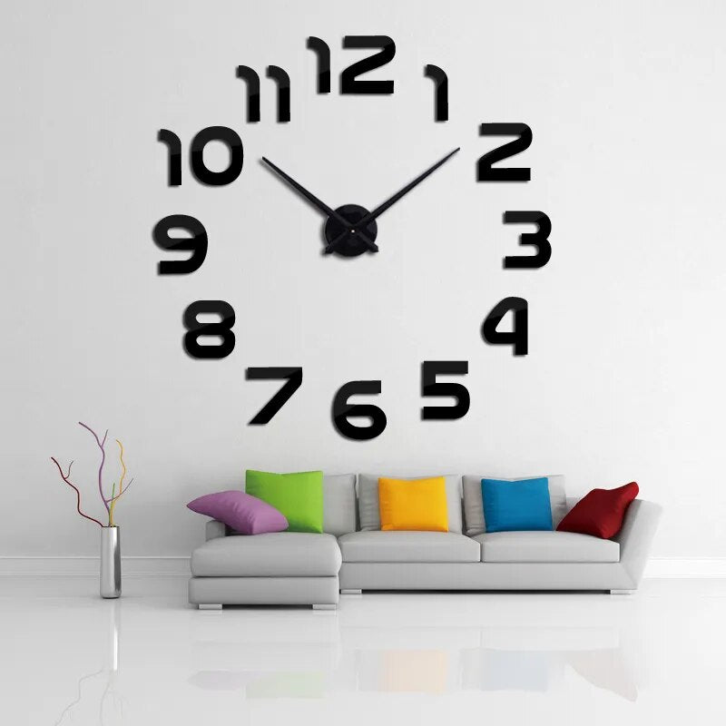 Mirror Sticker Wall Clock