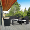 Contemporary Black Rattan Patio Set