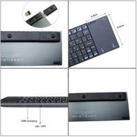 Wireless Touchpad Keyboard: Multilingual, Ultra Slim, 2.4Ghz, for PC, Smart IPTV, Android TV Box.