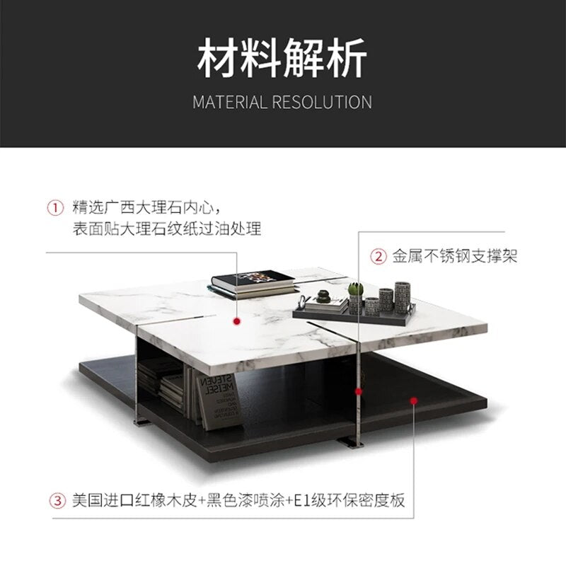 Modern Living marble LED TV Stand, TV table & Coffee centro Table.