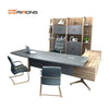 Nordic Grey Wood Executive Desk Set