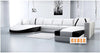 White Leather Chaise Lounge Sofa Set