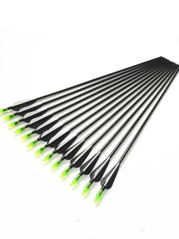 6/12/24PCS 31'' New Fiberglass Arrows With Replaceable Arrowhead ForRecurve Bow Archery Hunting