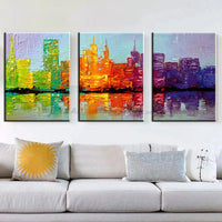 Abstract Cityscape 3-Piece Canvas Art