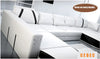 White Leather Chaise Lounge Sofa Set