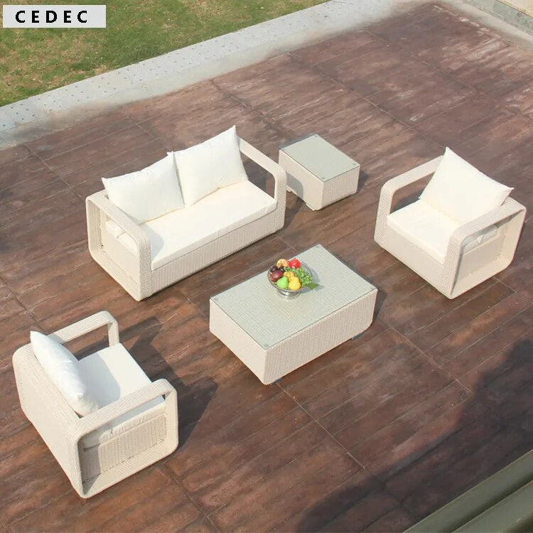 4-Piece Paisley Outdoor Patio Sofa Set with Cushions