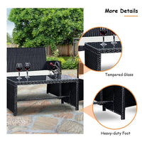 Contemporary Black Rattan Patio Set