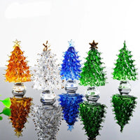 Nice Crystal Christmas Tree star Figurines Paperweight Crafts Art&Collection Table Car Ornament Souvenir Home Decor Wedding Gift