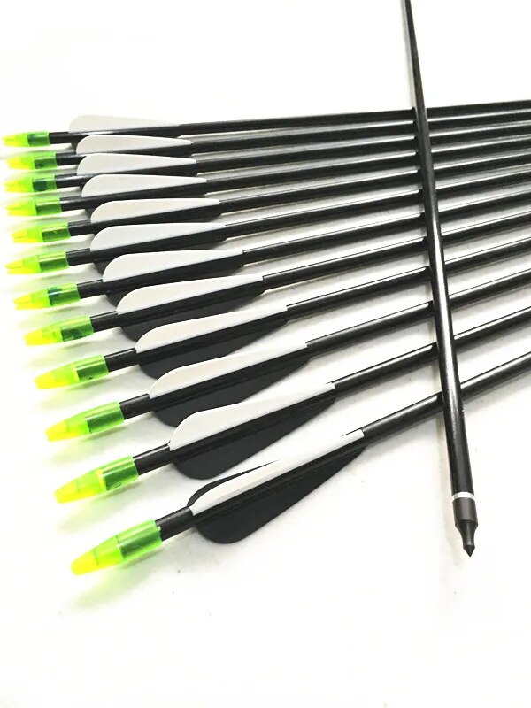 6/12/24PCS 31'' New Fiberglass Arrows With Replaceable Arrowhead ForRecurve Bow Archery Hunting