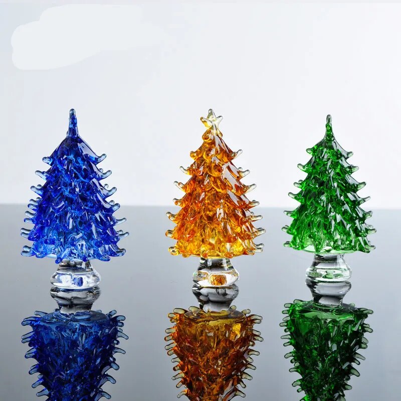 Nice Crystal Christmas Tree star Figurines Paperweight Crafts Art&Collection Table Car Ornament Souvenir Home Decor Wedding Gift