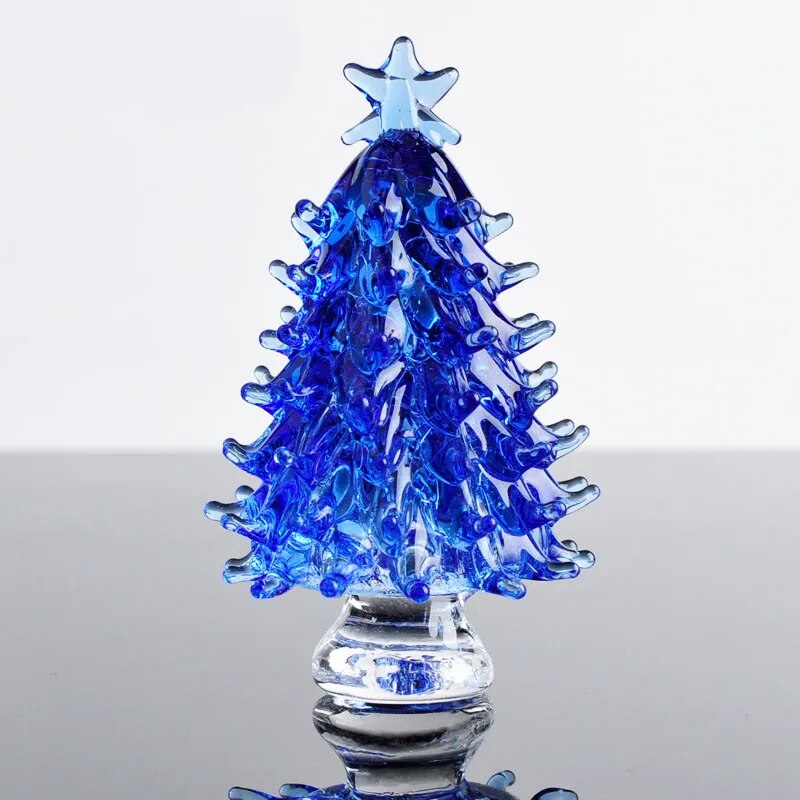 Nice Crystal Christmas Tree star Figurines Paperweight Crafts Art&Collection Table Car Ornament Souvenir Home Decor Wedding Gift