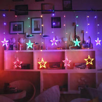 LAIMAIK 2M Christmas lights AC220V EU or AC110V Romantic Fairy Star Curtain LED String lights For Party Wedding Garland Lighting