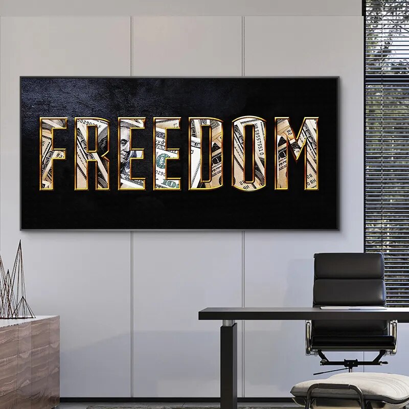 Inspirational Money Freedom Canvas Art