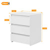 White 3-Drawer Modern Bedside Cabinet