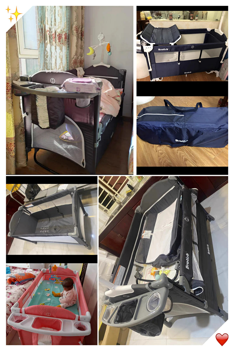 6-in-1 Foldable Baby Crib: Ultimate Multifunctional Bed