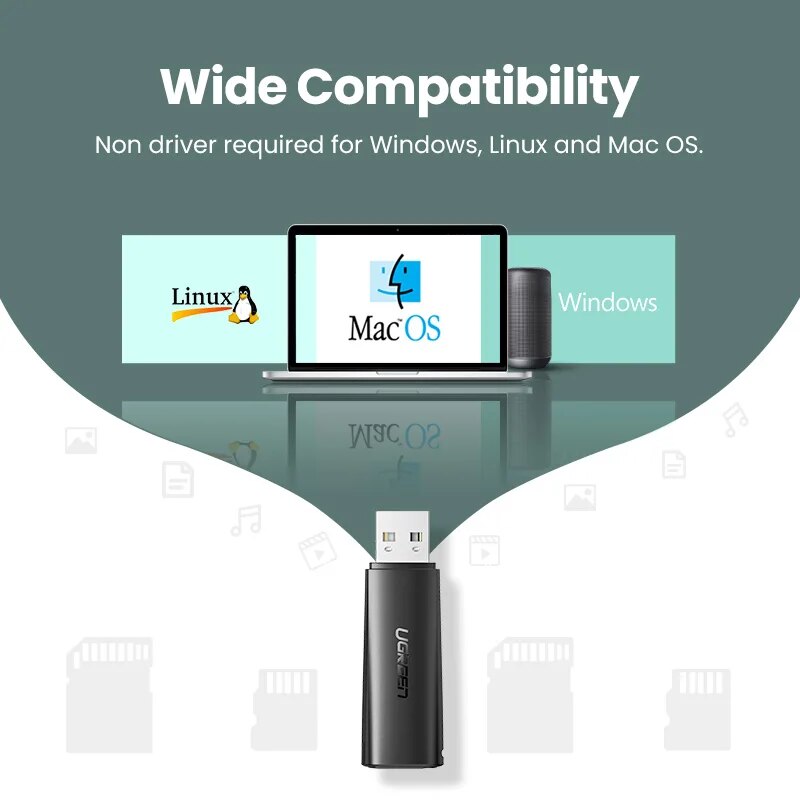 2-in-1 USB Card Reader: Fast, Portable, Universal