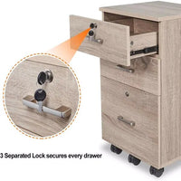 Lockable Oak File Cabinet