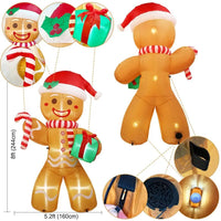 Festive 8ft LED Gingerbread Man Inflatable