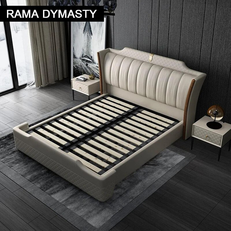 Genuine Leather Modern Design Bed