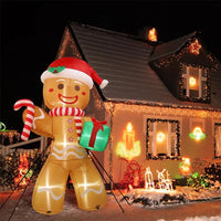 Festive 8ft LED Gingerbread Man Inflatable