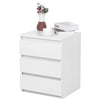 White 3-Drawer Modern Bedside Cabinet