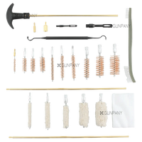 Universal Rifle Gun Barrel Cleaning Accessory Kit Brushes Set Aluminum Box Tool & Case Hunting Riflescope