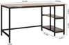 Modern Wood Office Desk with Storage Rack