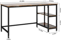 Modern Wood Office Desk with Storage Rack