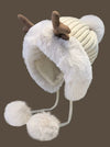 Cute Elk Horn Women Winter Fleece-Lined Hat